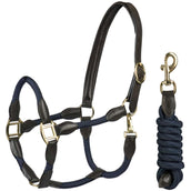 HORKA Juego de Cabestro Cuero con cordón Marron/azul