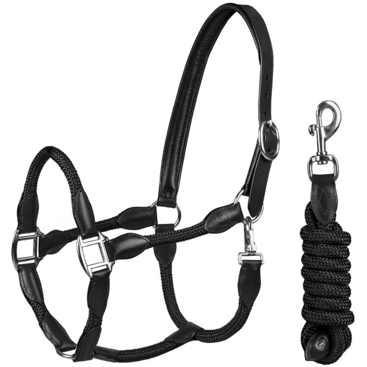 HORKA Juego de Cabestro Cuero con cordón Negro