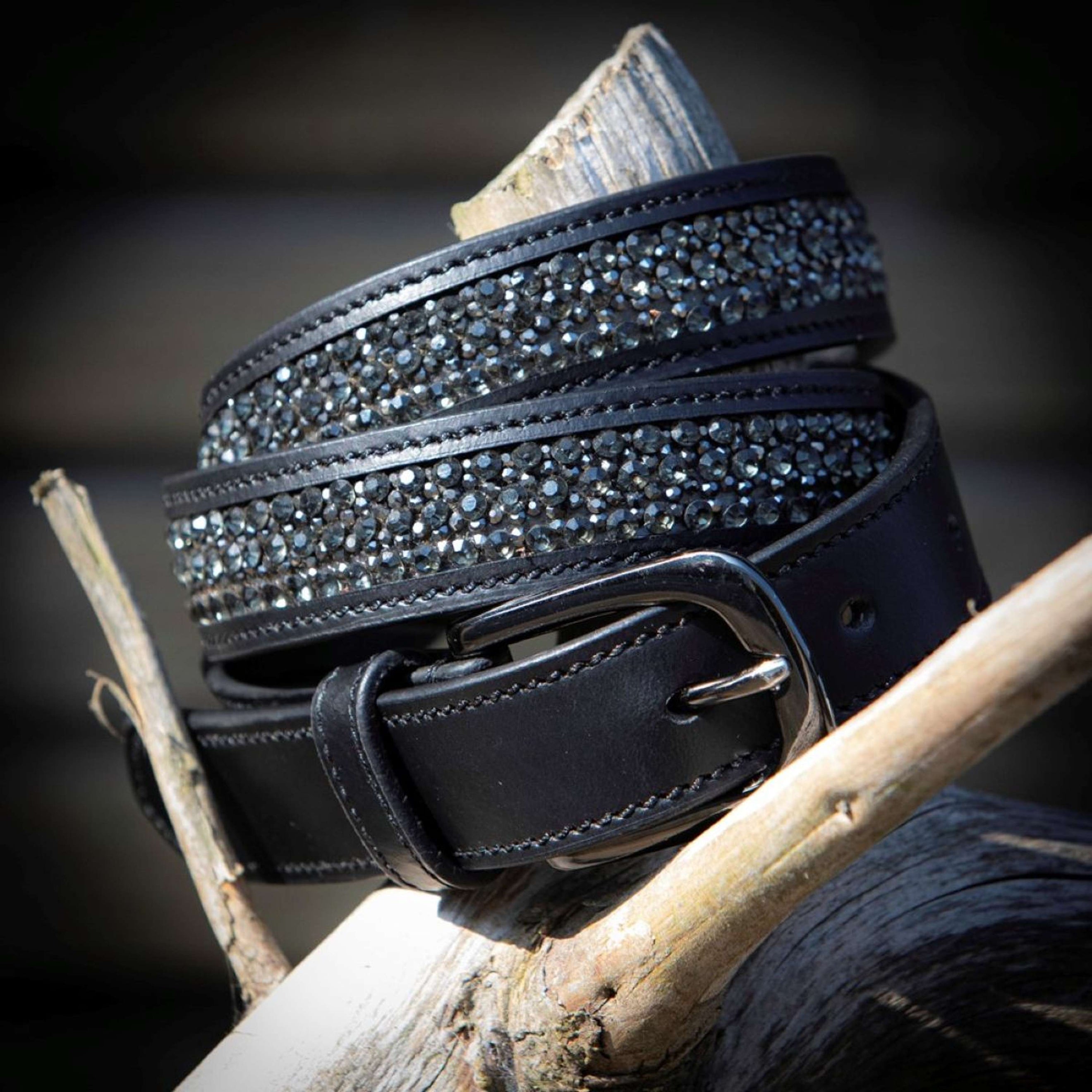 Harry's Horse Cinturón Leder Crystal Negro/Gunmetal Harry's Horse Cinturón Leder Crystal Negro/Gunmetal