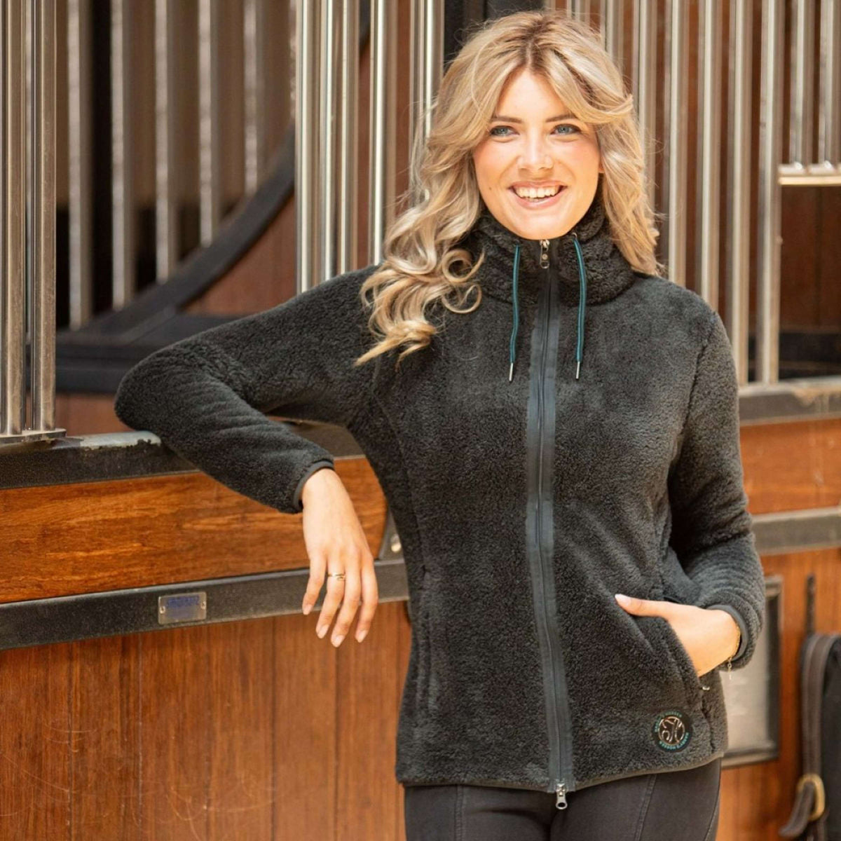 Harry's Horse Sudadera con capucha y cremallera Trendy Black Sand