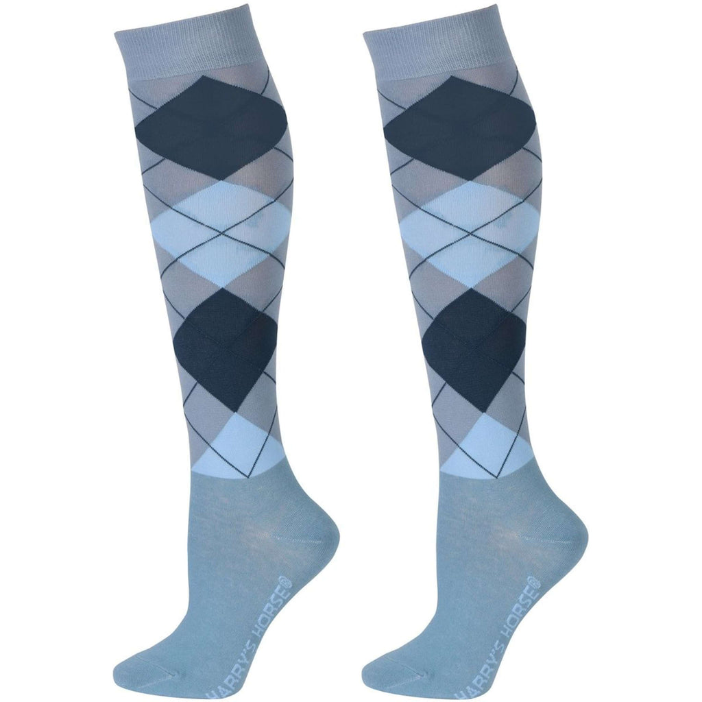 Harry's Horse Calcetines de Equitación Arygle Azul claro