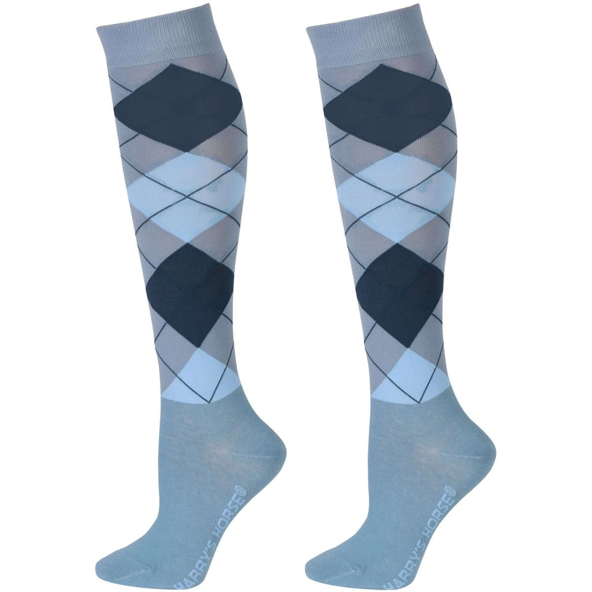 Harry's Horse Calcetines de Equitación Arygle Azul claro