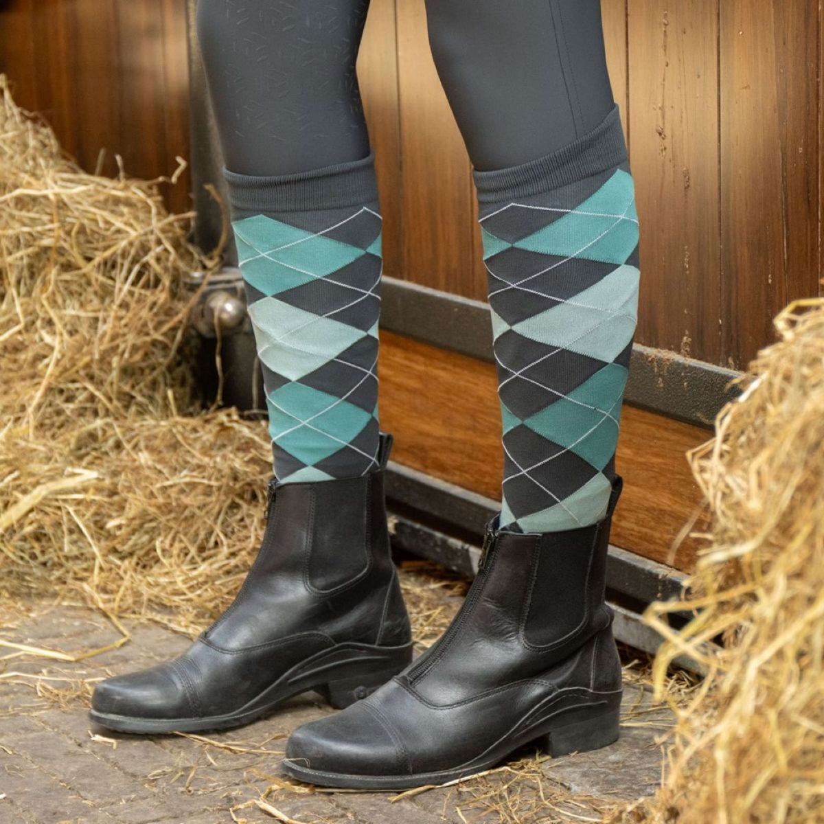 Harry's Horse Calcetines Check Black Sand