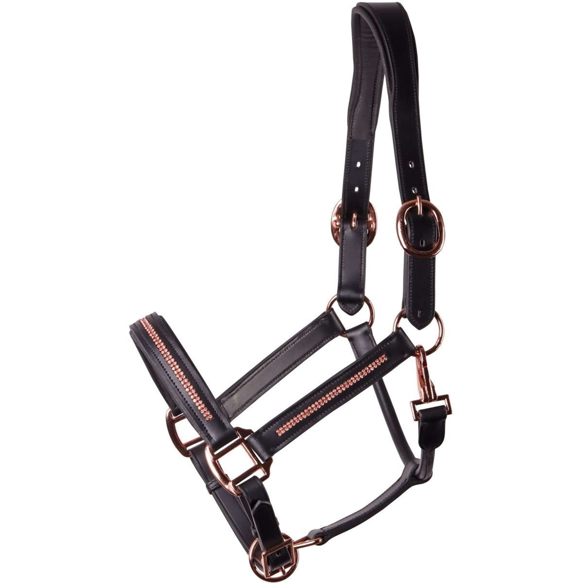 Harry's Horse Cabezada Leder Metallic Negro/Oro rosa