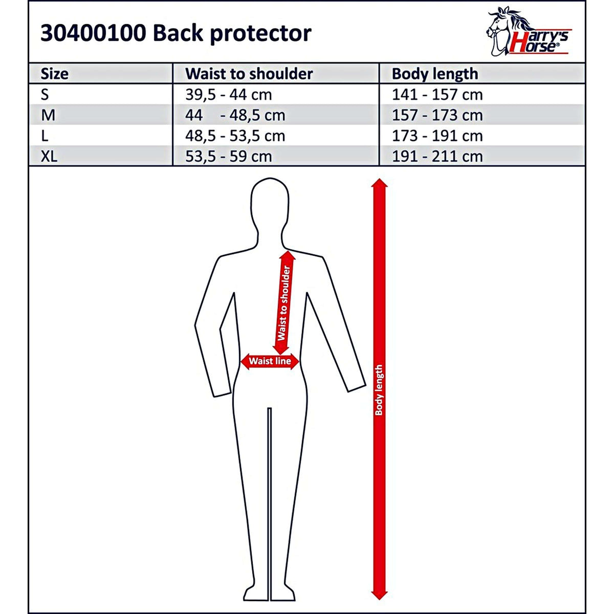 Harry's Horse Protector de Espalda Negro