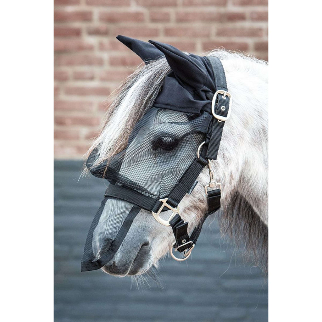 Harry's Horse Cabezada con Máscara Antimoscas con Orejas Negro