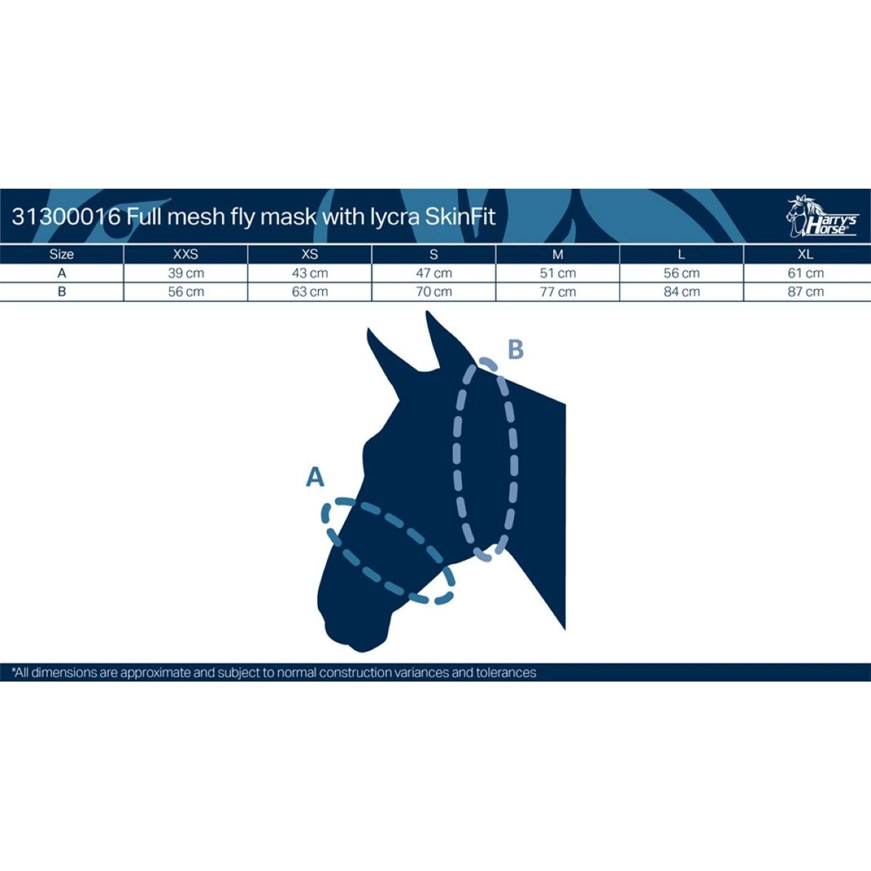 Harry's Horse Máscara para Moscas SkinFit con Orejas Negro