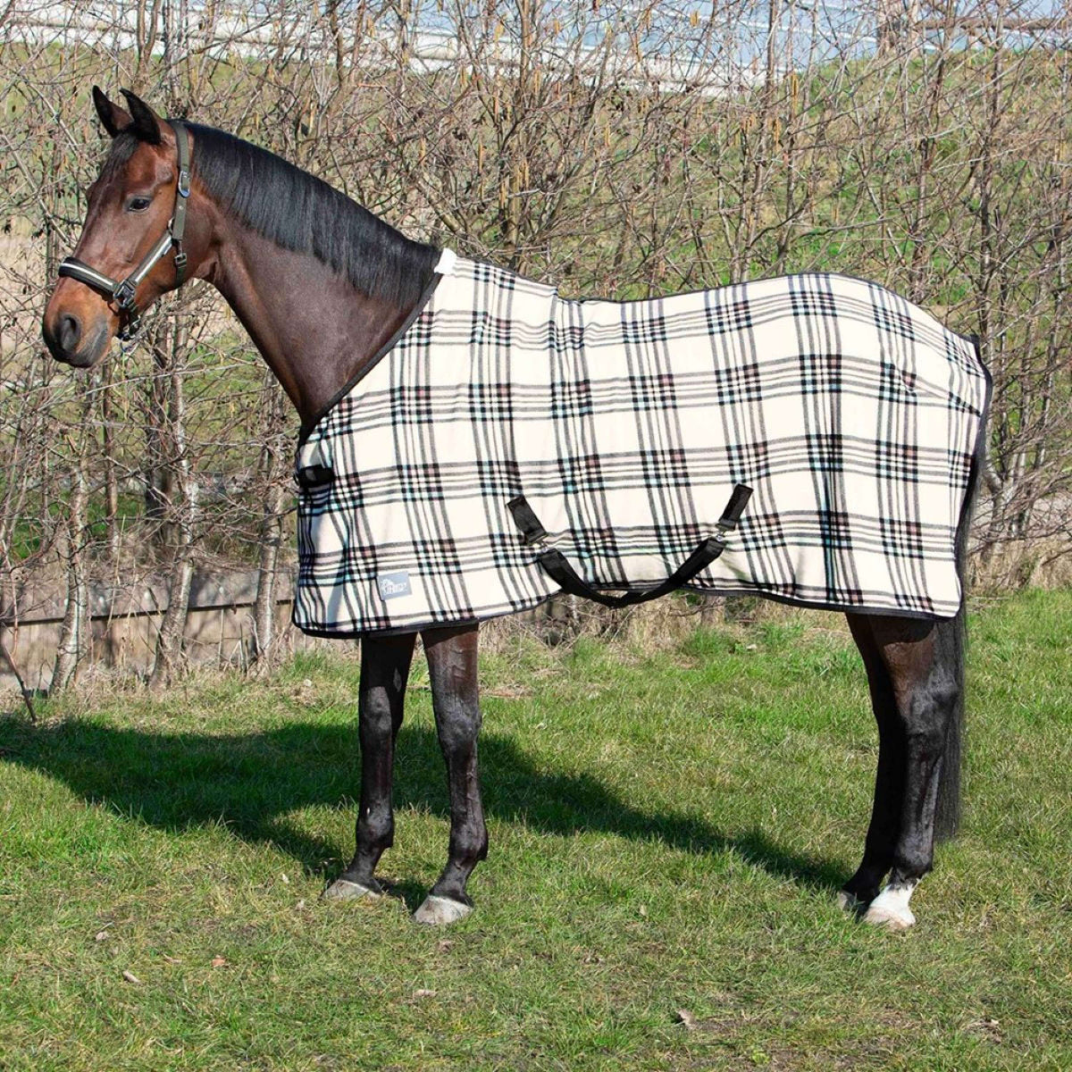 Harry's Horse Manta de Forro Polar Check Crema
