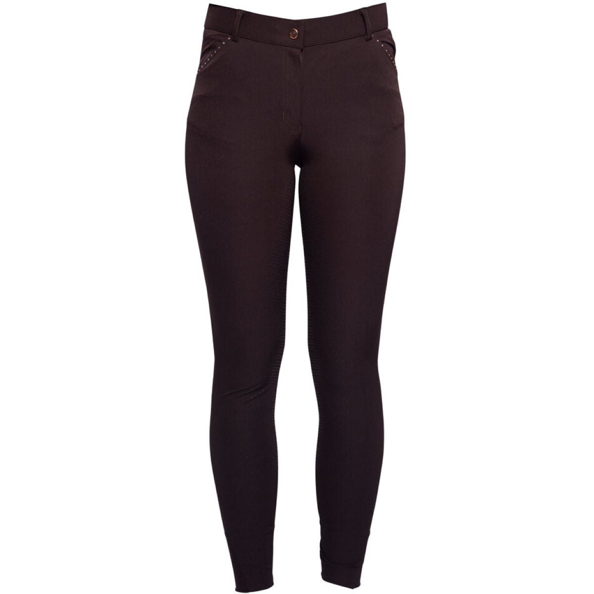 HKM Pantalón de Equitación Rosegold Glamour Full Grip Marron/Oro Rosa
