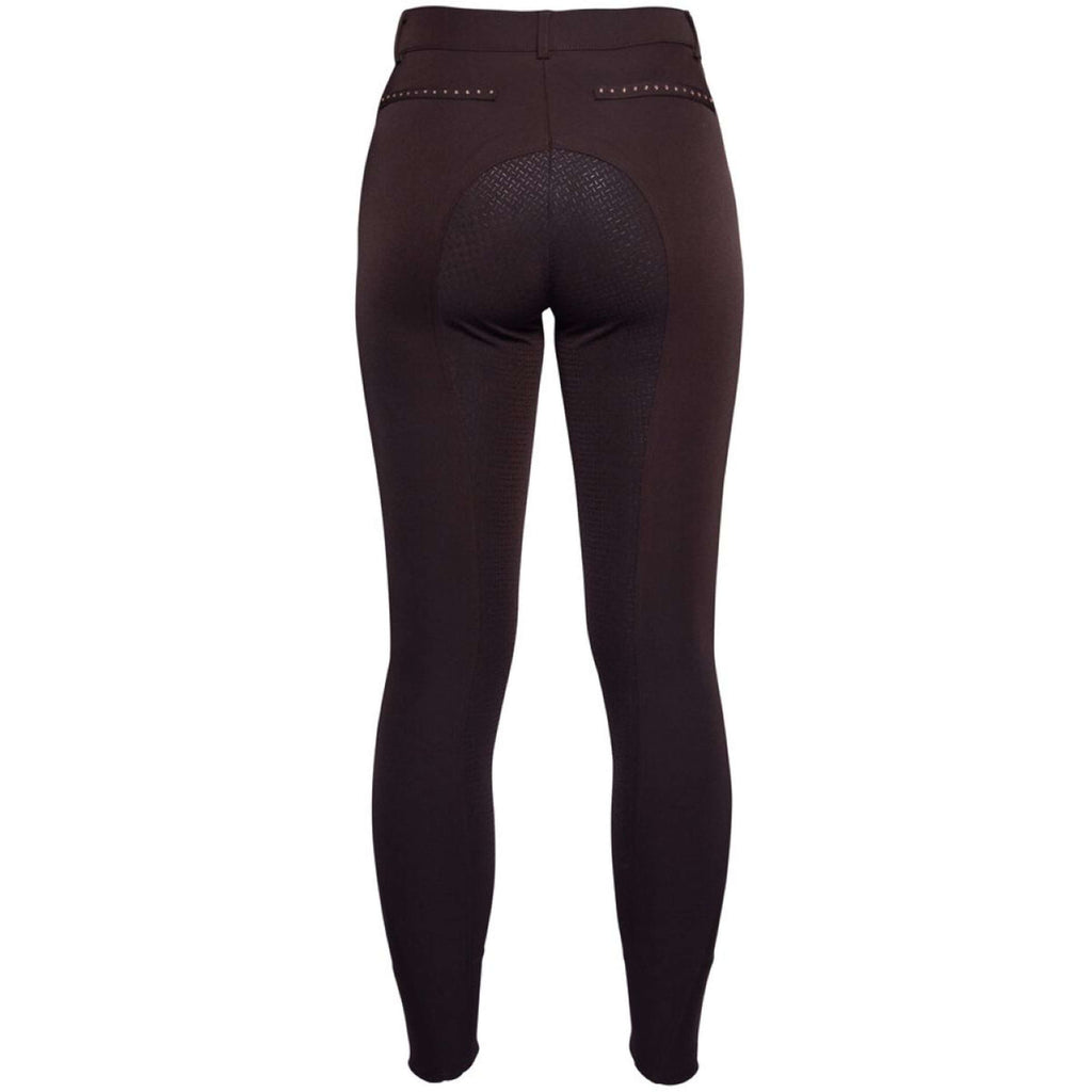 HKM Pantalón de Equitación Rosegold Glamour Full Grip Marron/Oro Rosa