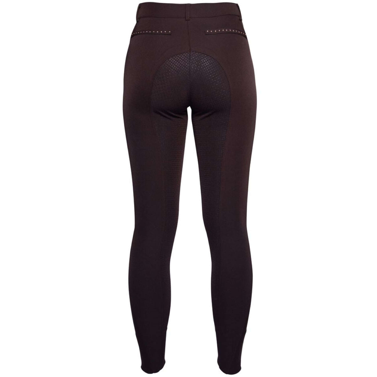 HKM Pantalón de Equitación Rosegold Glamour Full Grip Marron/Oro Rosa