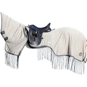 HKM Manta Antimoscas de Ejercicio Fringes Cuello Desmontable Plata<>Gris