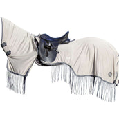 HKM Manta Antimoscas de Ejercicio Fringes Cuello Desmontable Plata<>Gris