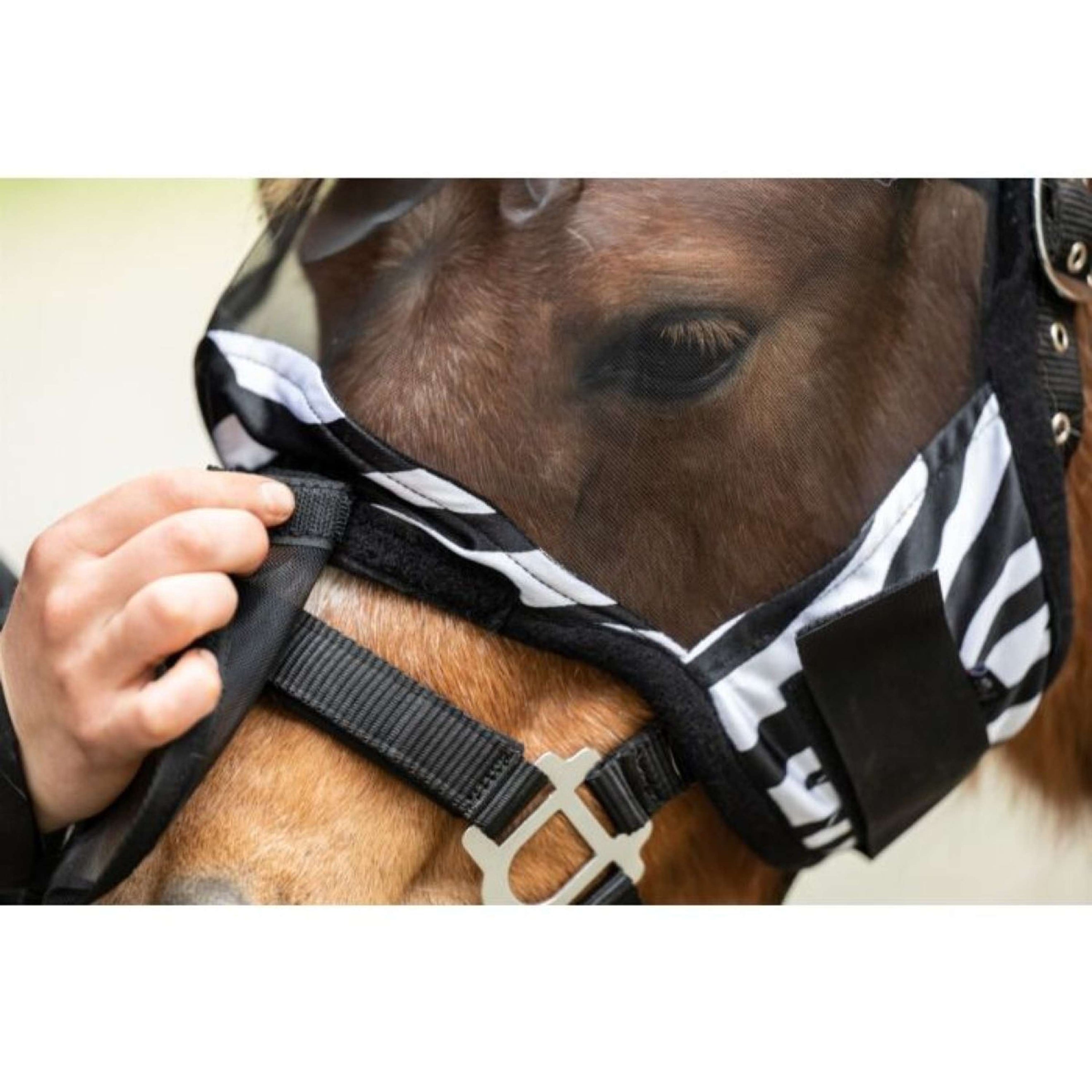 HKM Máscara para Moscas Zebra Negro/Blanco