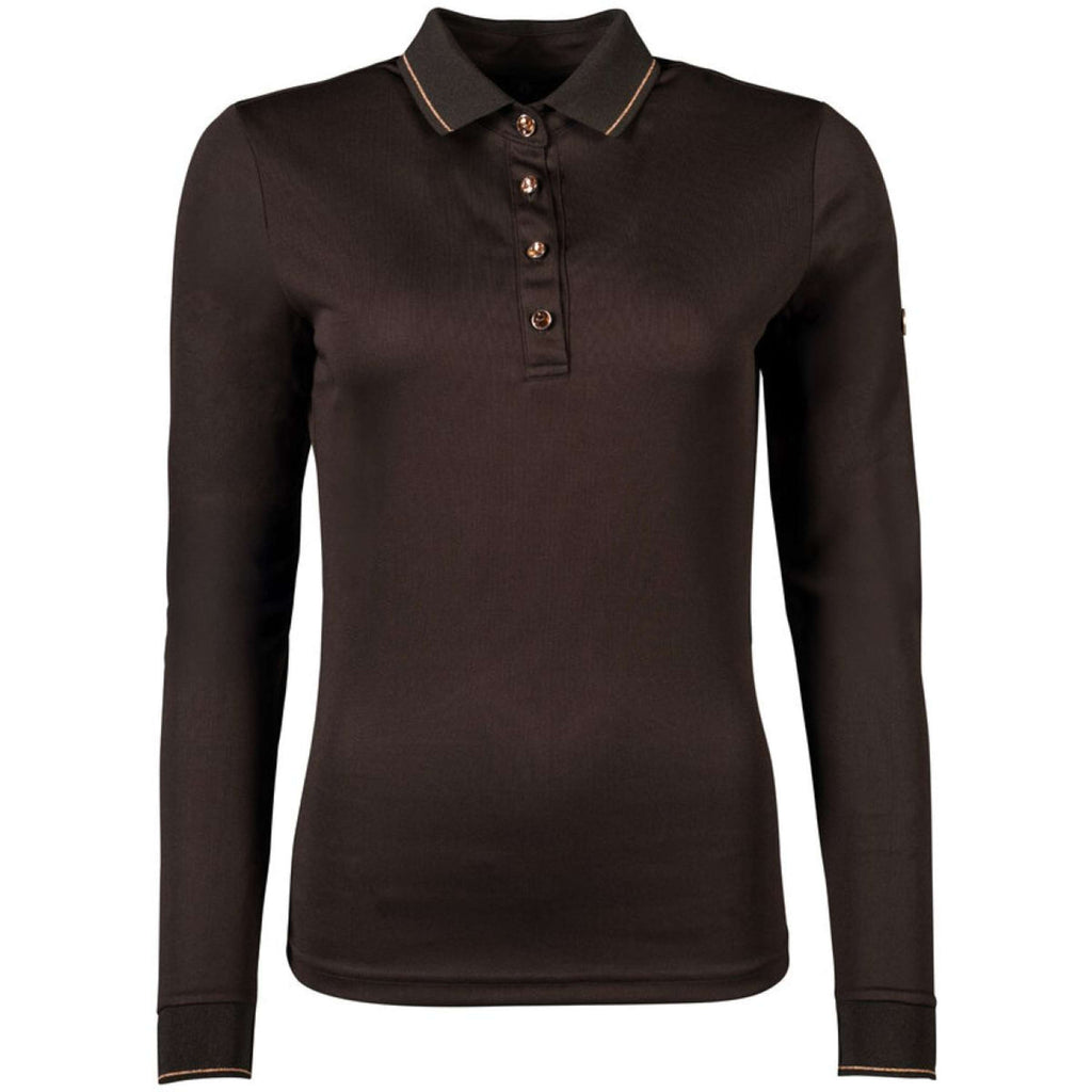 HKM Poloshirt Rosegold Glamour Longsleeve Marron/Oro Rosa
