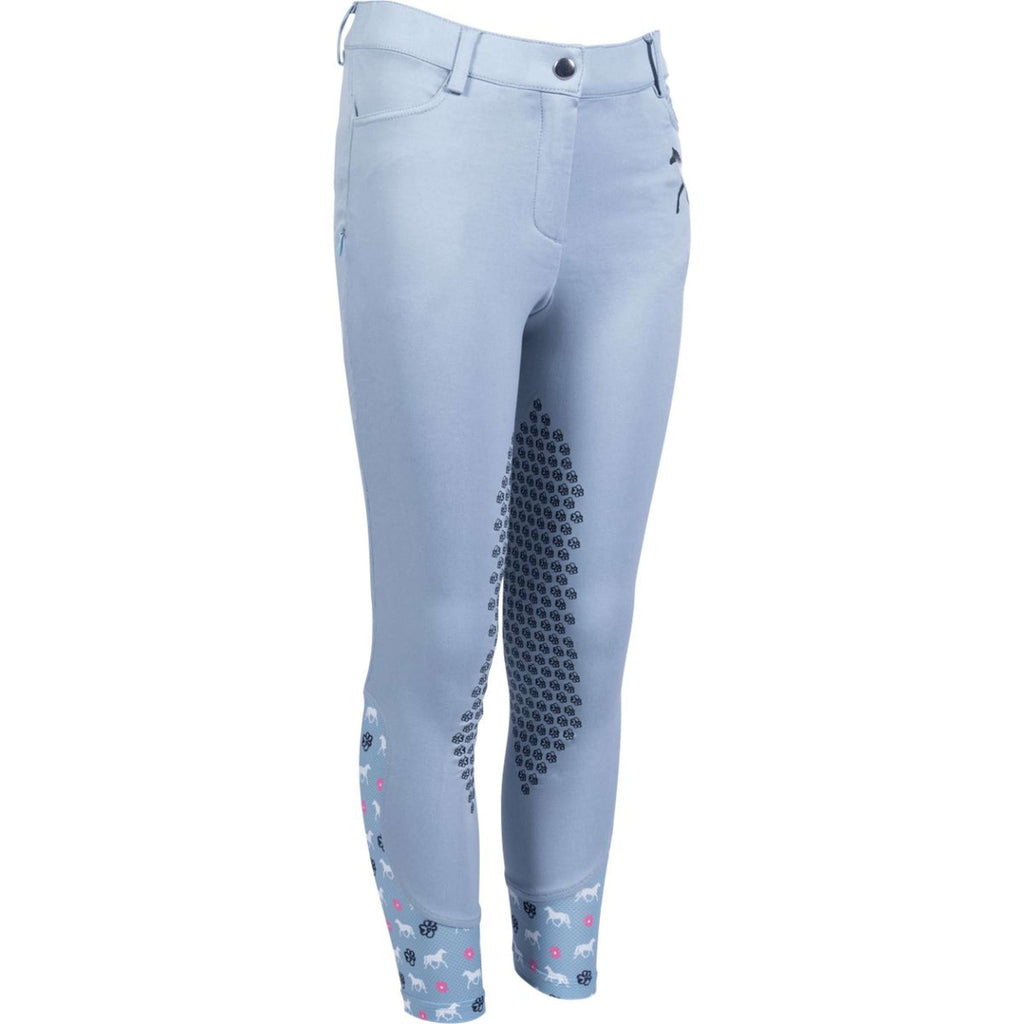 HKM Pantalón de Equitación Bria Half Grip Azul Humo