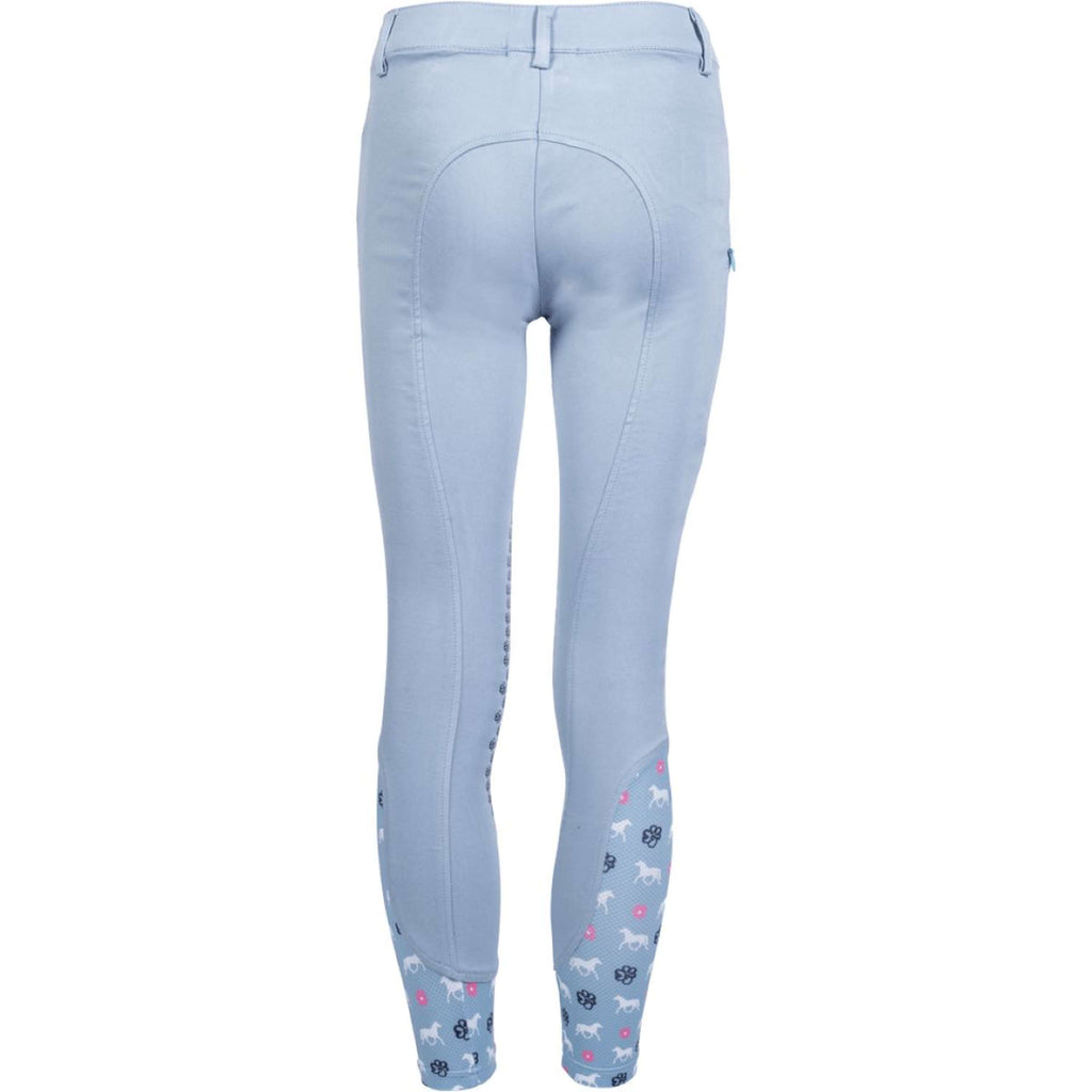 HKM Pantalón de Equitación Bria Half Grip Azul Humo
