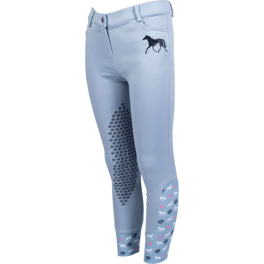 HKM Pantalón de Equitación Bria Half Grip Azul Humo
