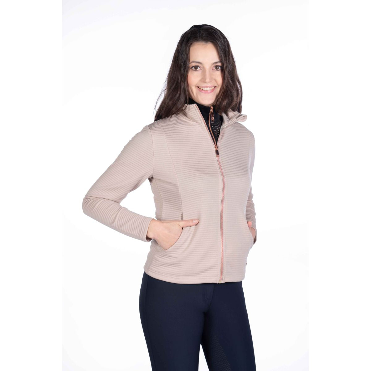 HKM Sudadera con capucha y cremallera Yvonne Beige