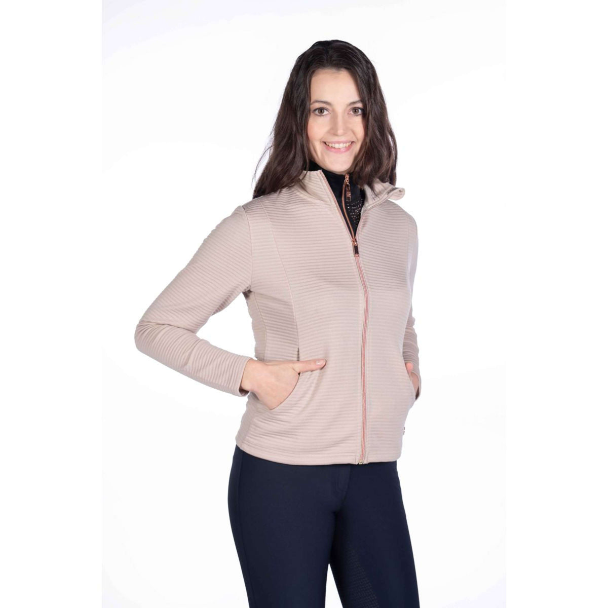 HKM Sudadera con capucha y cremallera Yvonne Beige