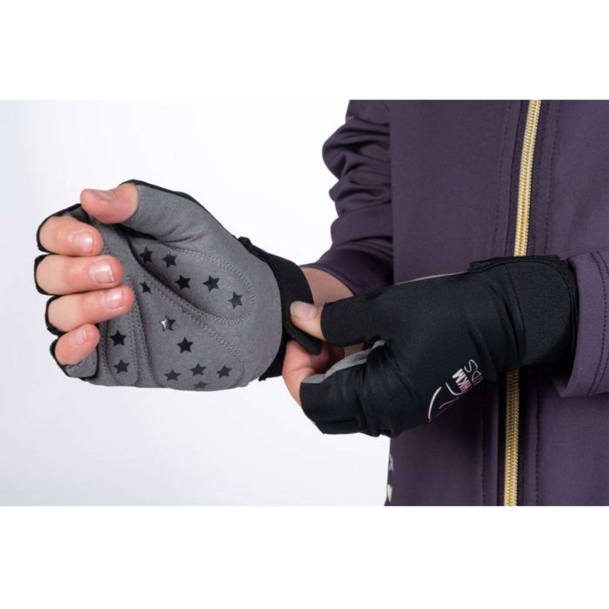 HKM Guantes Hobby Horsing Negro Gris