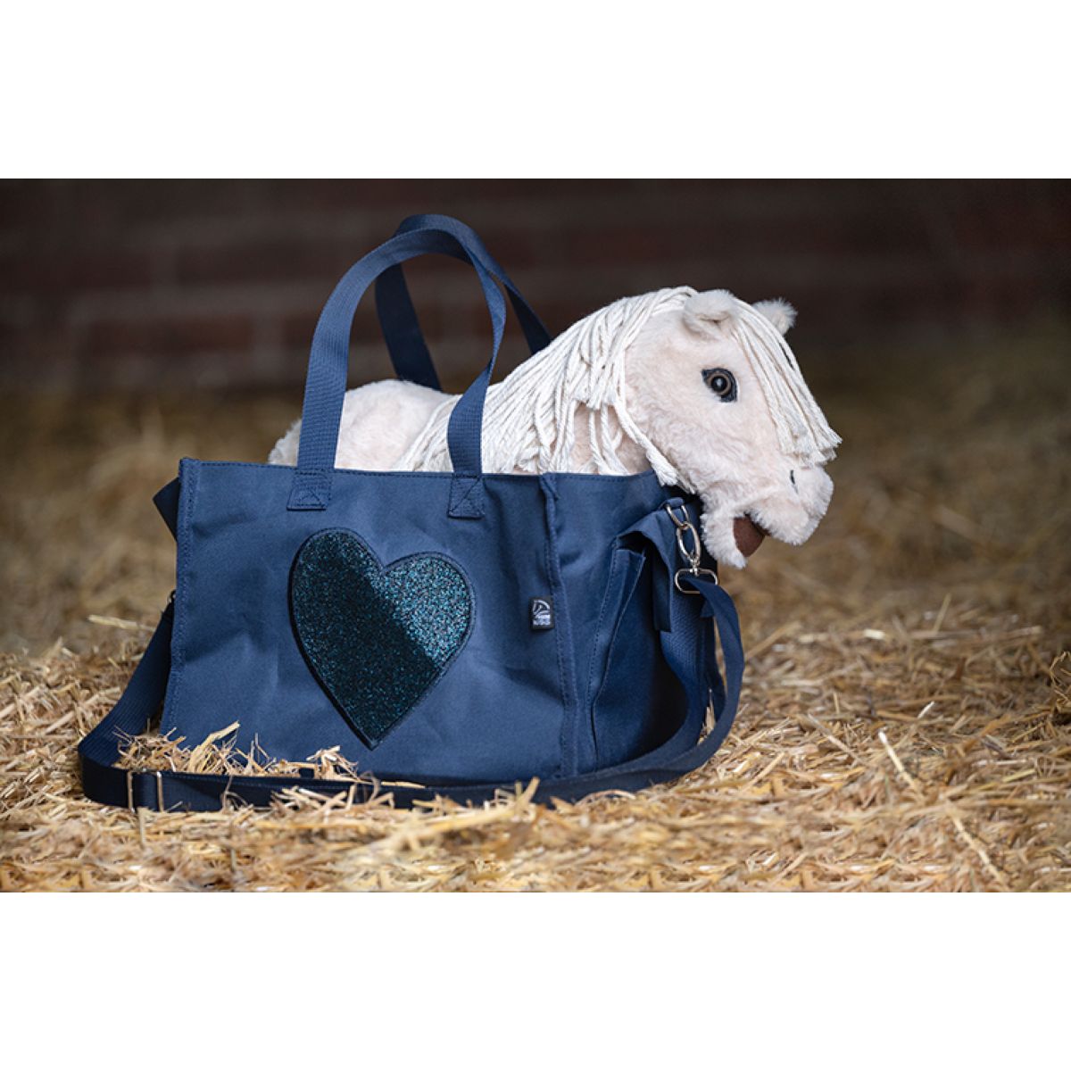 HKM Bolsa de Transporte con Pony de Peluche Azul