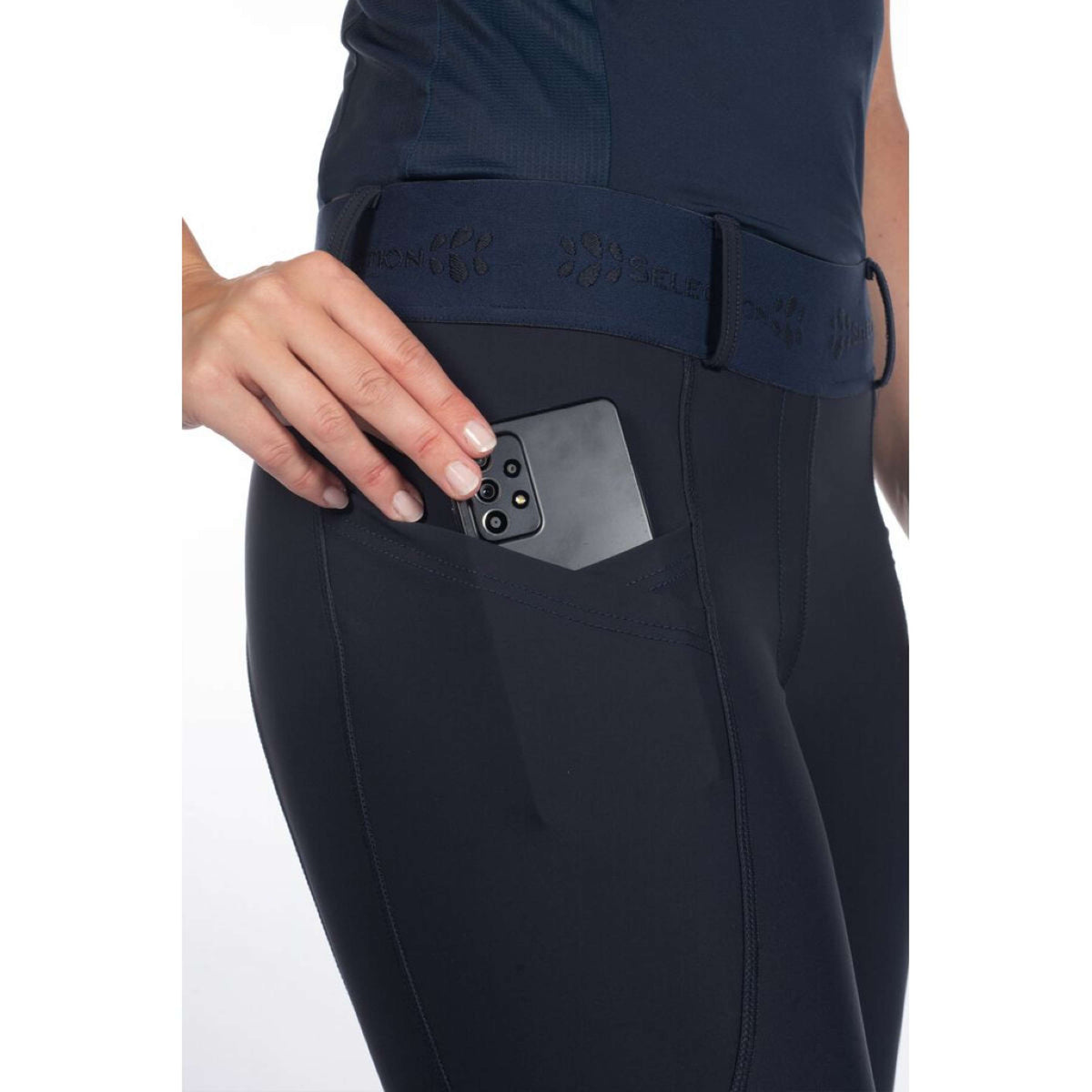 HKM Legging de Equitación Aruba Full Grip Azul oscuro