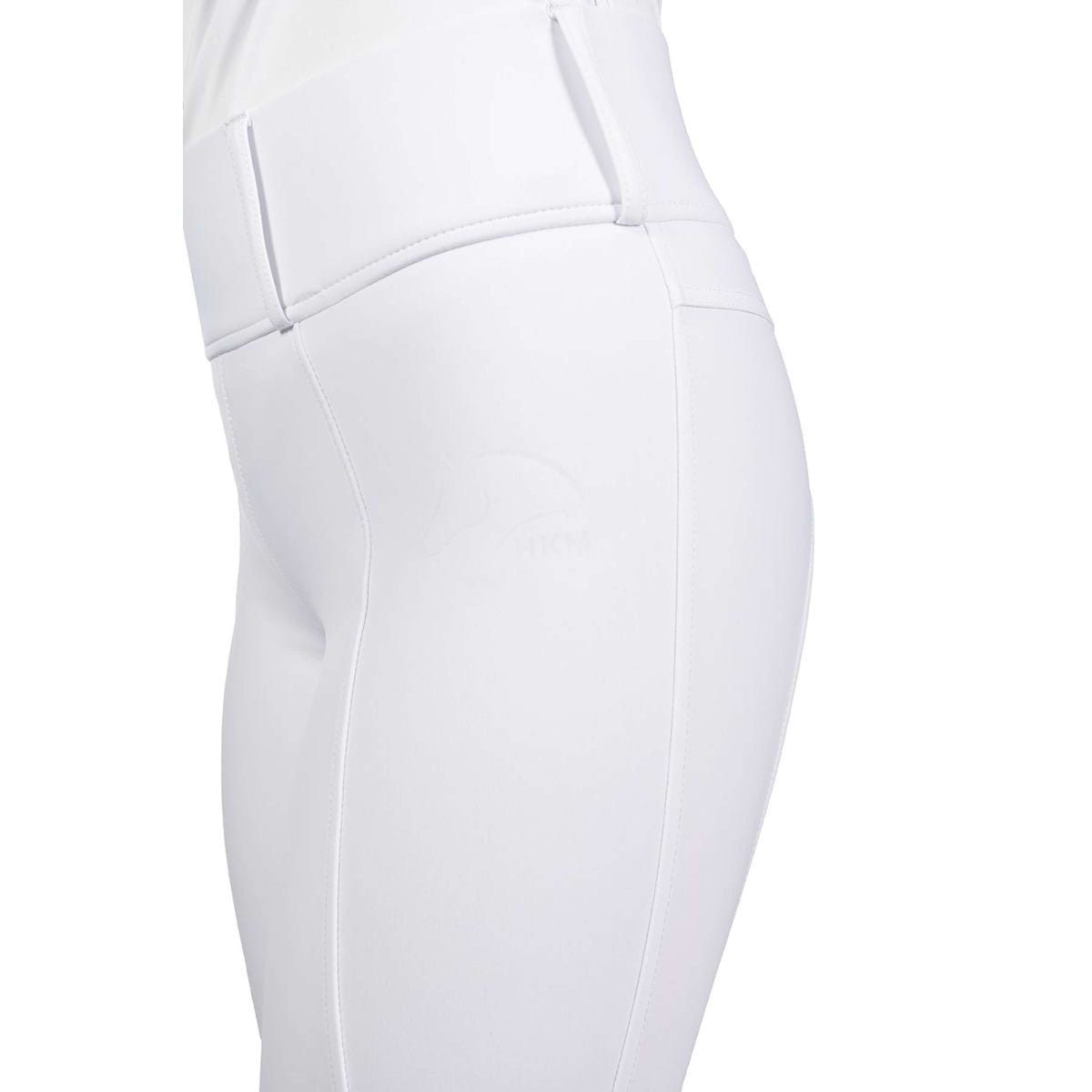 HKM Legging de Equitación Lisa Full Grip Blanco