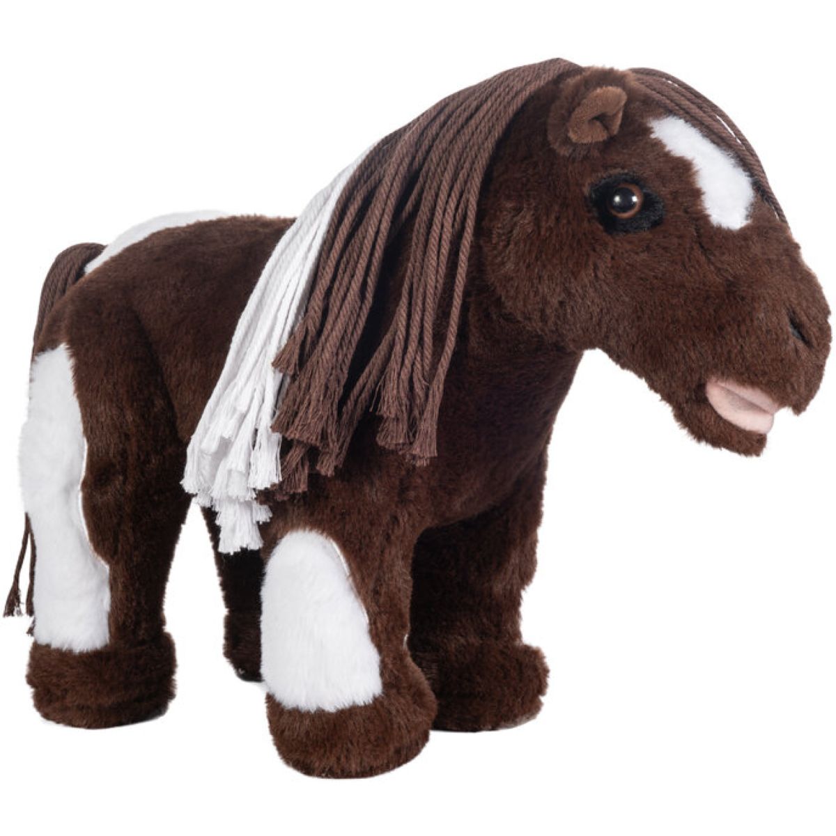 HKM Poni de Peluche Pinto Marron Blanco