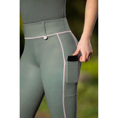 HKM Legging de Equitación Juna Full Grip Grisverde
