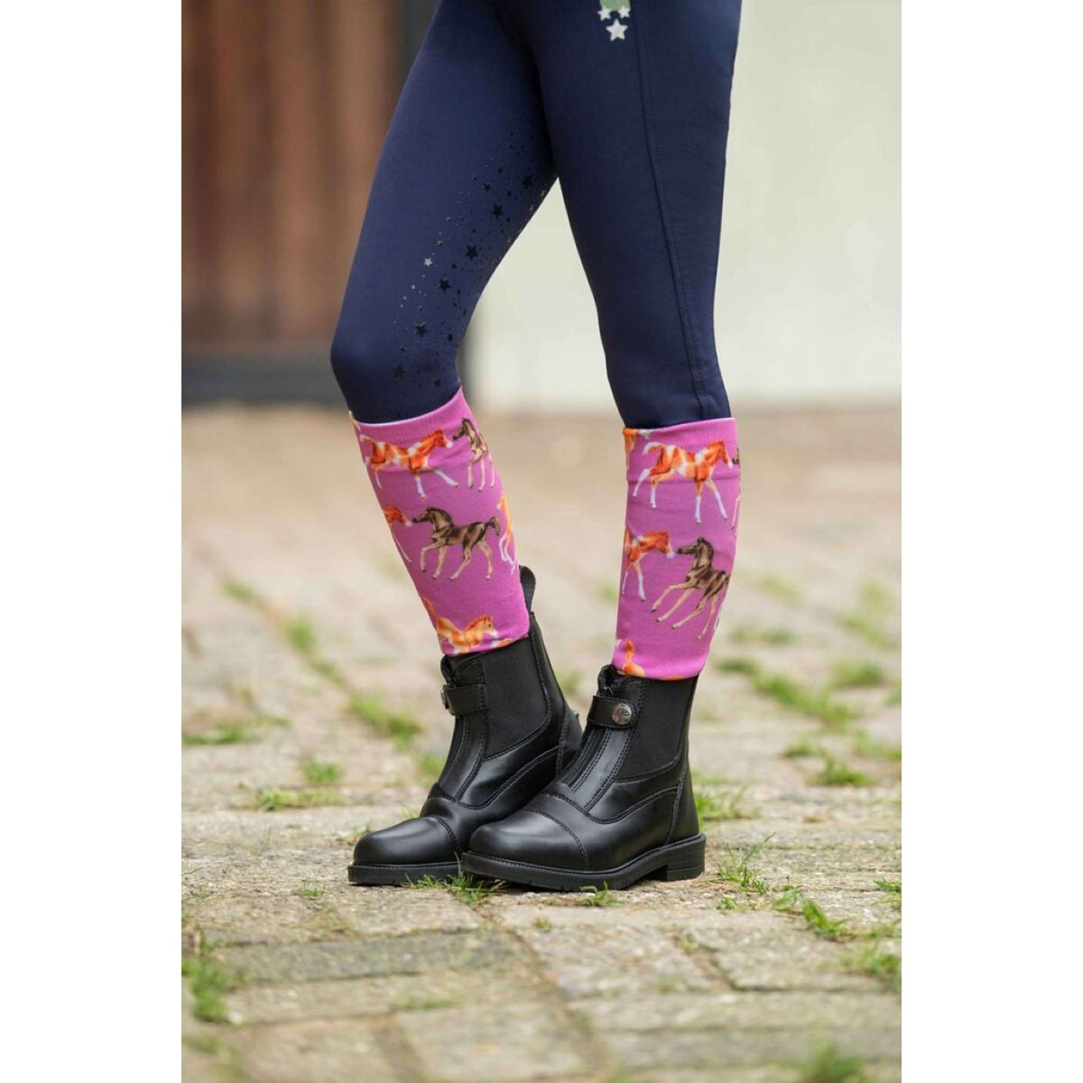 HKM Calcetines de Equitación Pony Club Rosa