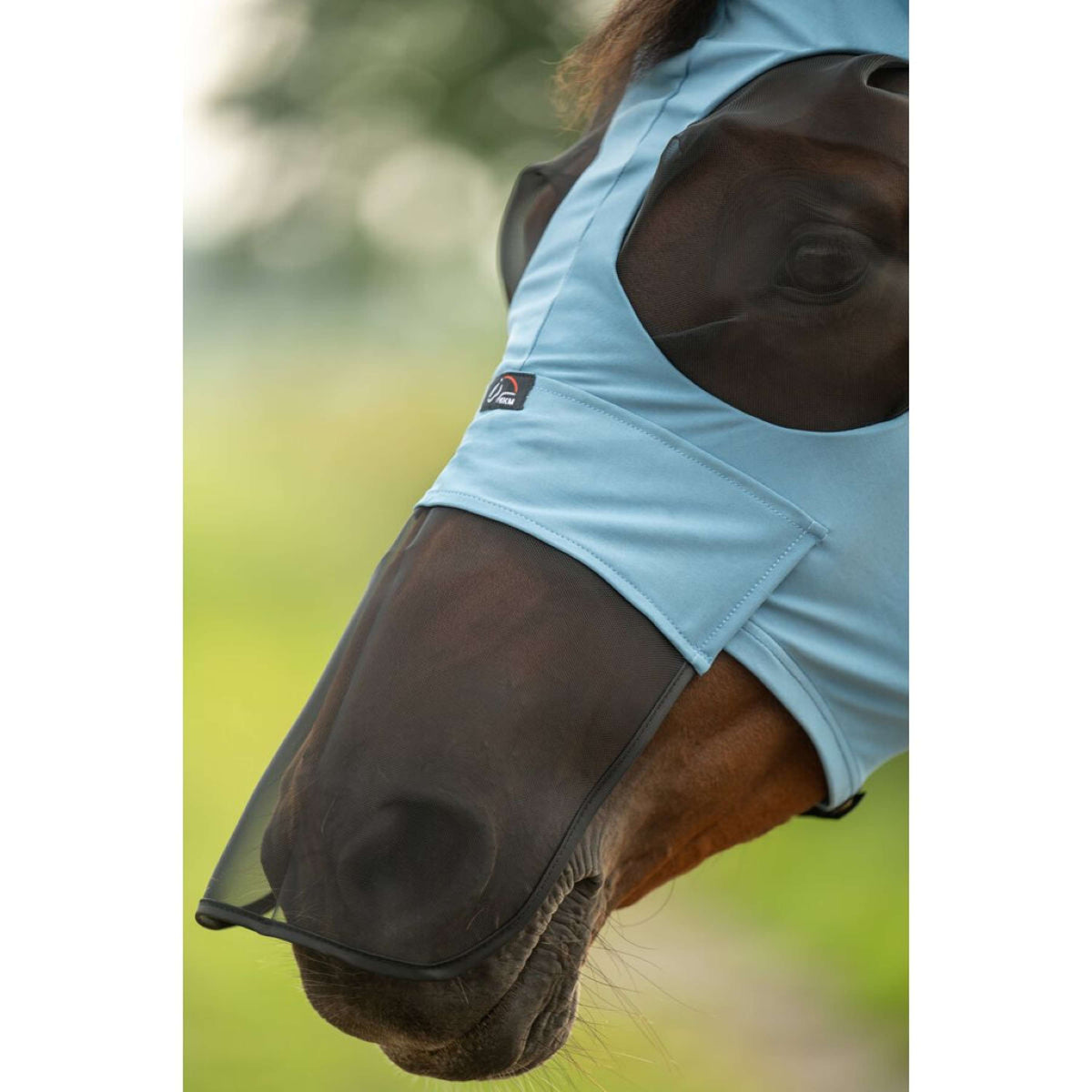 HKM Máscara para Moscas Elastic Con Protección para la Nariz Azul Humo