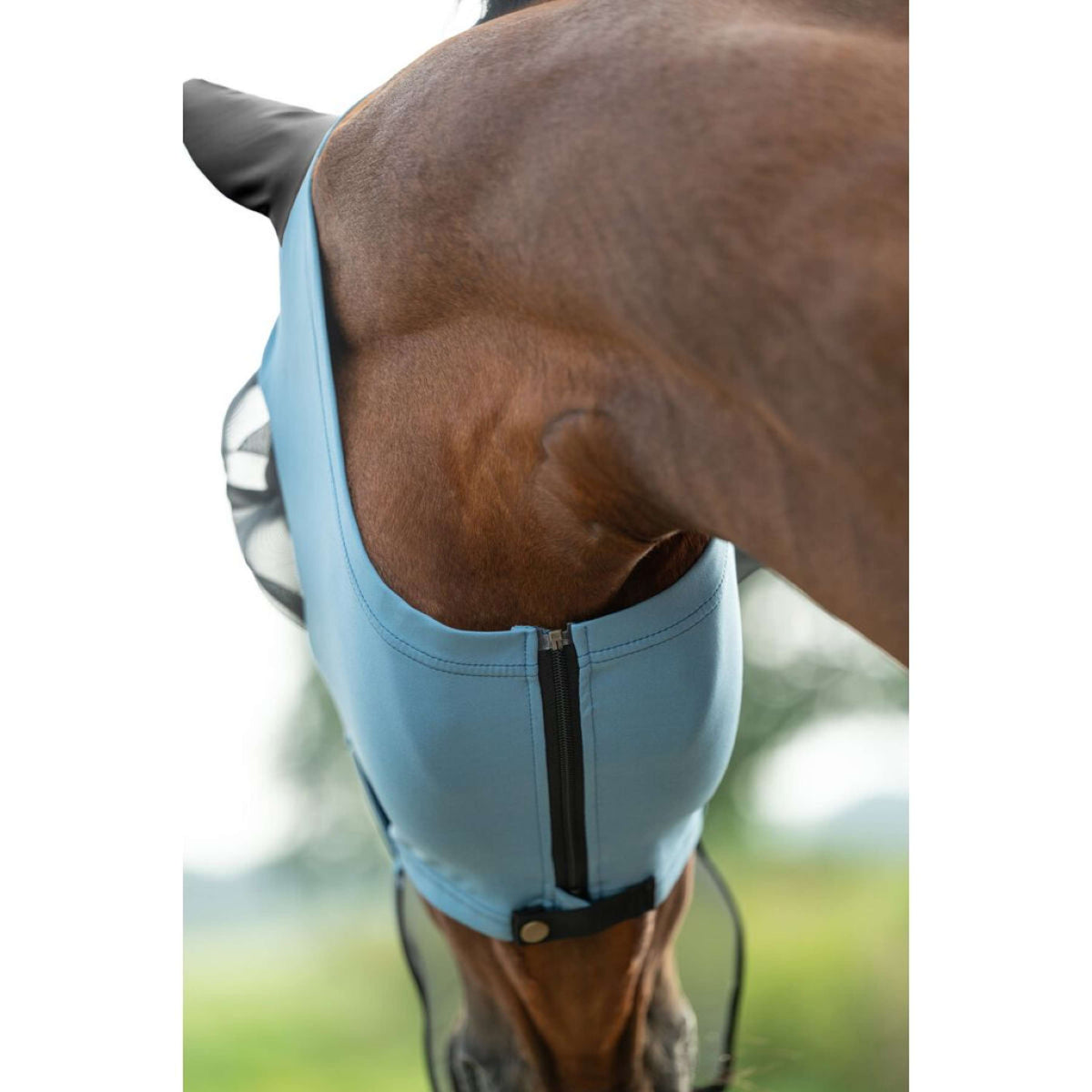 HKM Máscara para Moscas Elastic Con Protección para la Nariz Azul Humo