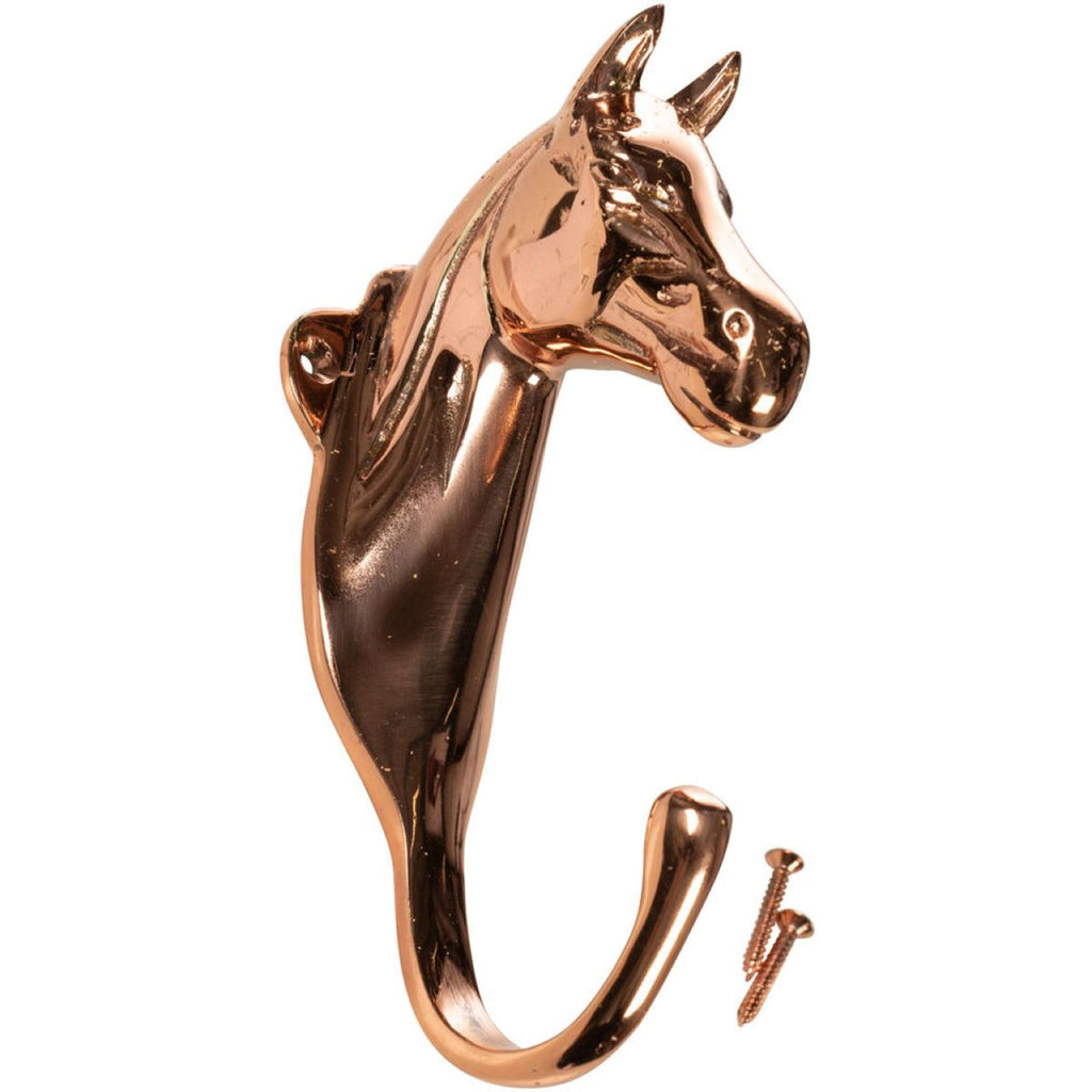 HKM Colgador de Bridas Cabeza de Caballo Cobre