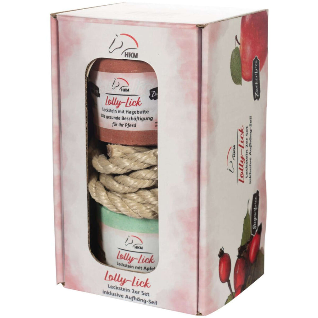 HKM Piedra de Lamer Lolly Lick Set de 2 Escaramujo/Manzana