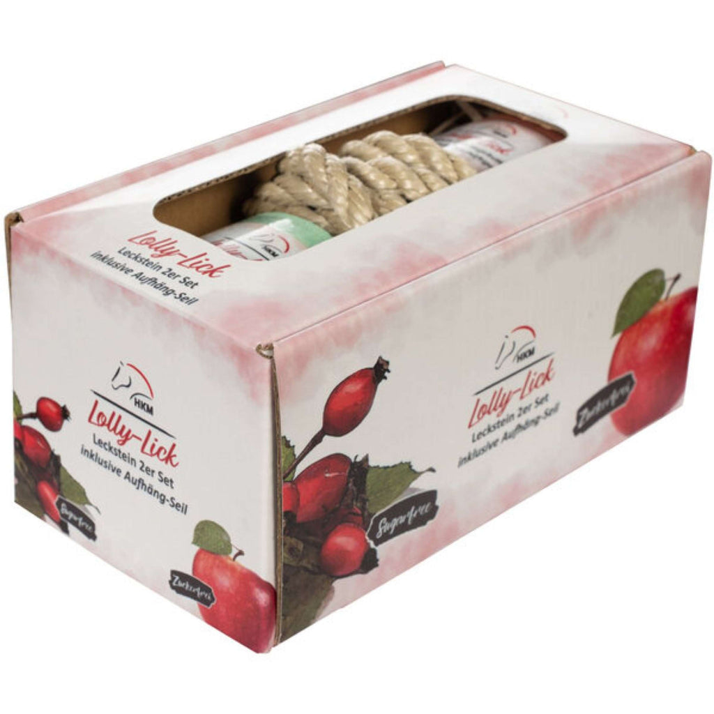 HKM Piedra de Lamer Lolly Lick Set de 2 Escaramujo/Manzana