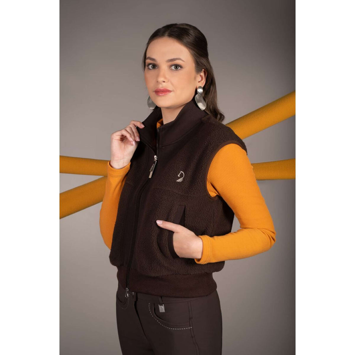 HKM Chaleco Arezzo Teddy Marron oscuro