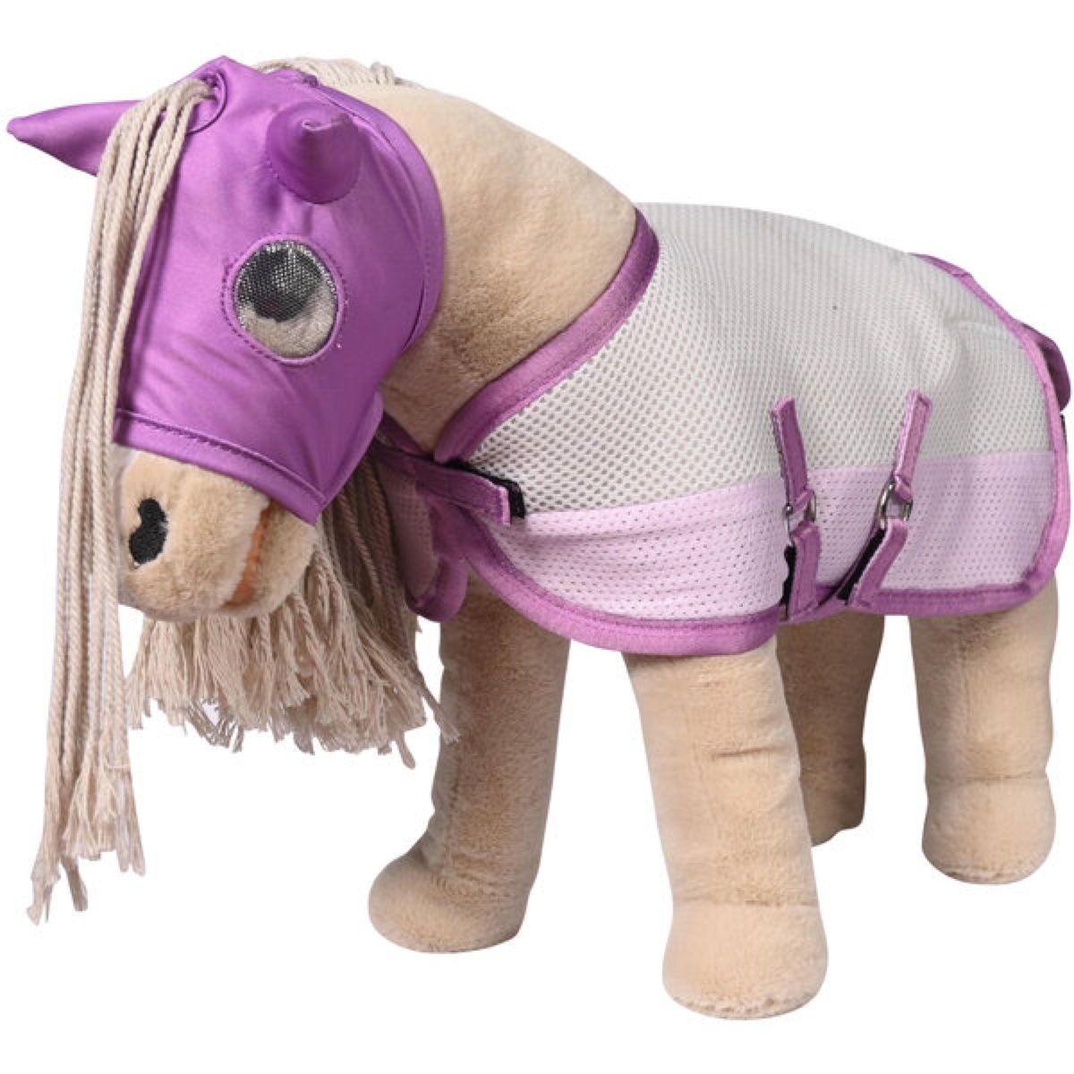 HKM Máscara para Moscas Cuddle Horse Rosa claro