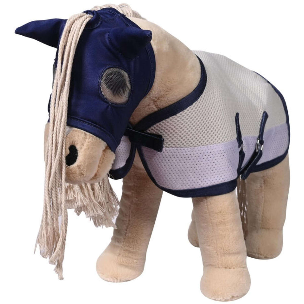 HKM Máscara para Moscas Cuddle Horse Gris/Azul