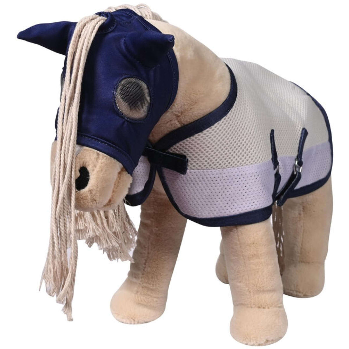 HKM Máscara para Moscas Cuddle Horse Gris/Azul