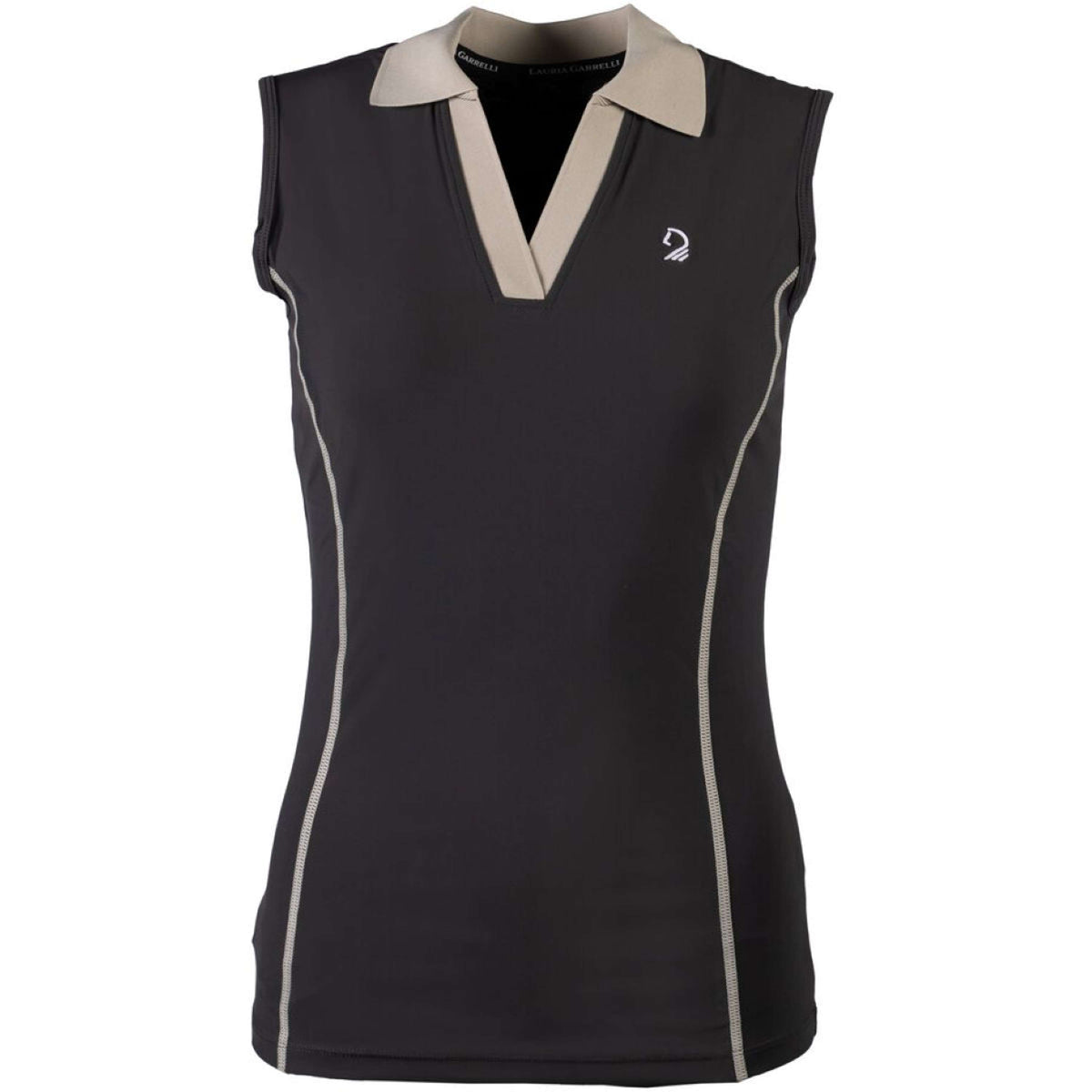 Lauria Garrelli Poloshirt Limone Sin Mangas Negro
