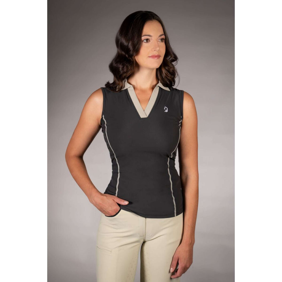 Lauria Garrelli Poloshirt Limone Sin Mangas Negro