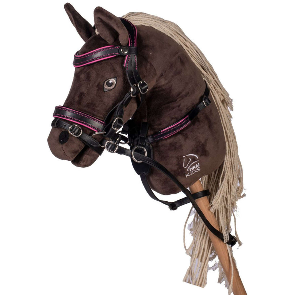HKM Hobby Horsing Brida Negro/Rosa