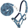 HKM Juego de Cabestro Crystal Forro Suave Petrol/marino