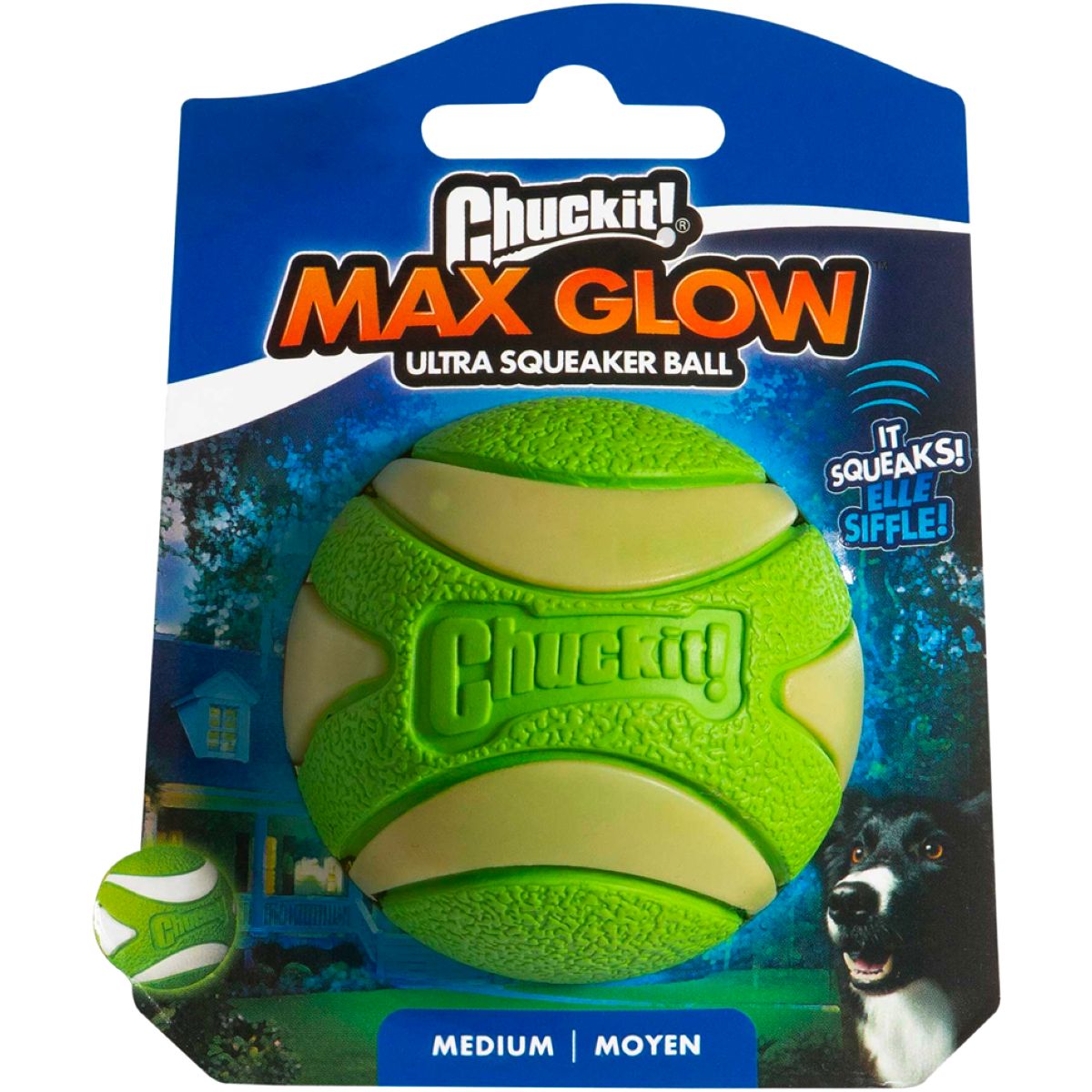 Chuckit Pelota Max Glow Ultra Squeaker