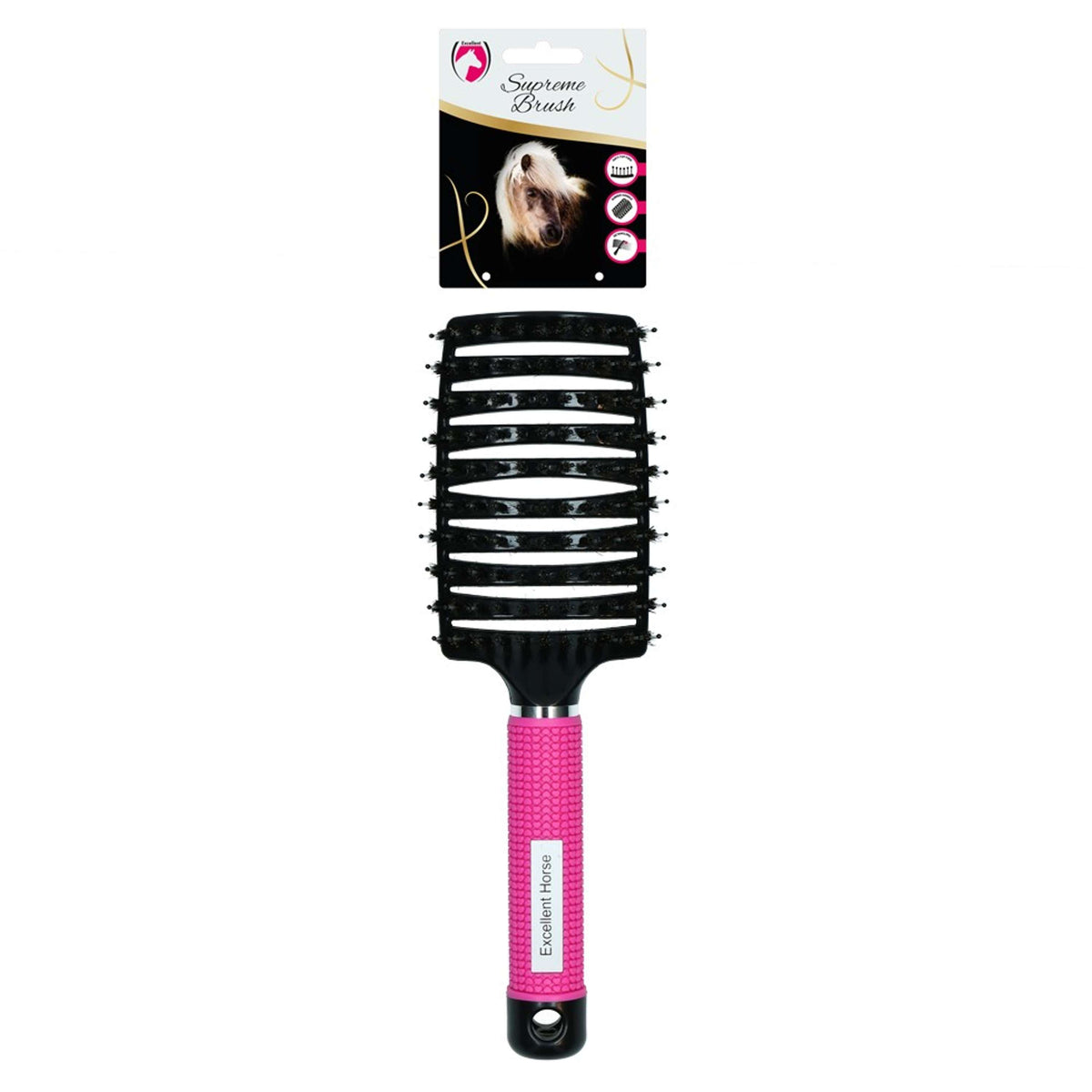 Excellent Cepillo para Crin y Cola Horse Supreme Rosa/Negro