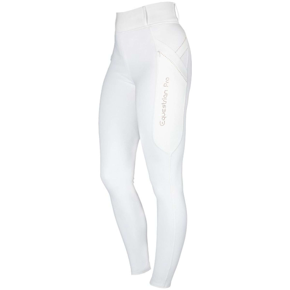 HORKA Legging de Equitación Momentum Blanco/Oro rosa