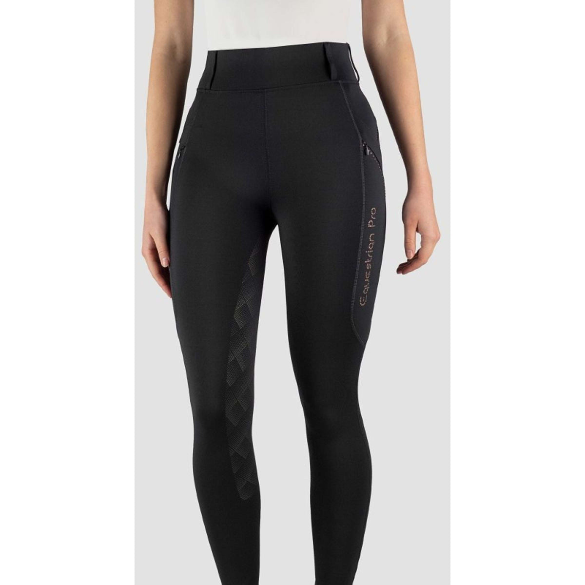 HORKA Legging de Equitación Momentum Negro/Oro rosa