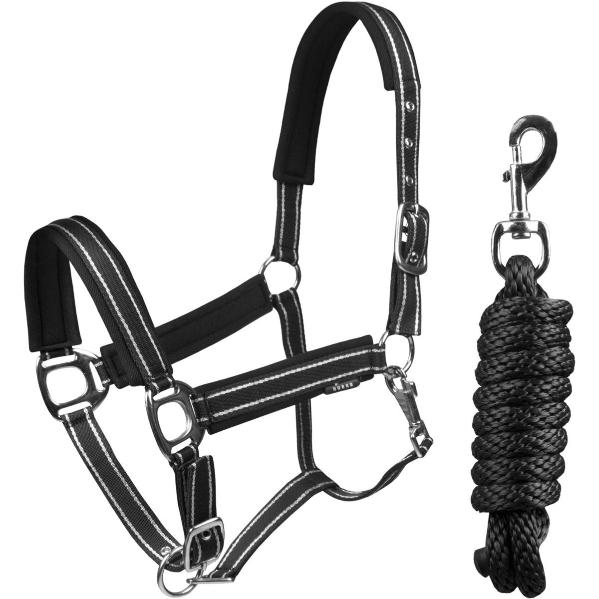HORKA Juego de Cabestro Deluxe Negro/Plata