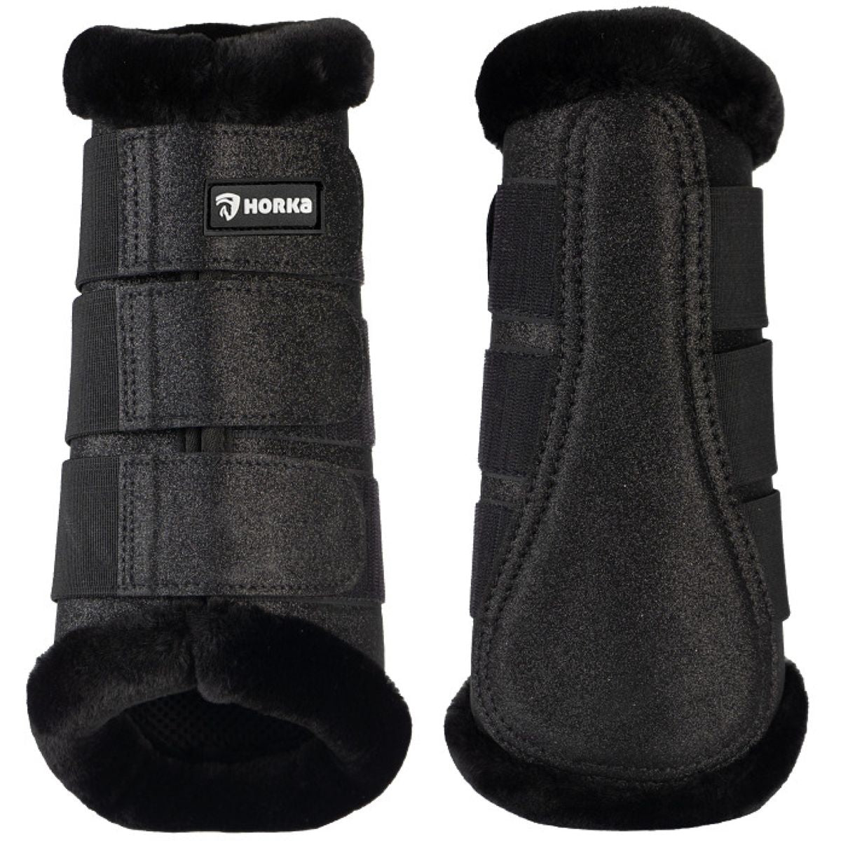 HORKA Protectores de piernas Glitter Negro
